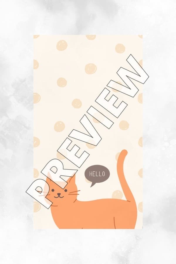 ORANGE CUTE CAT PHONE WALLPAPER