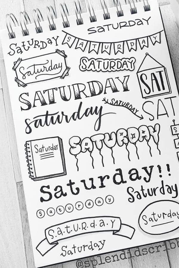 Saturday Bullet Journal Headers