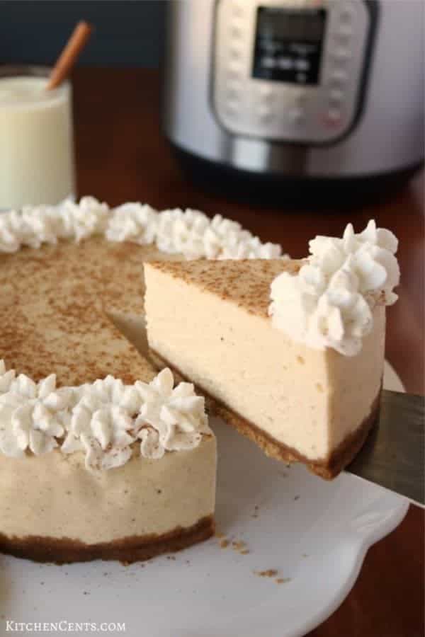 Instant Pot Eggnog Cheesecake