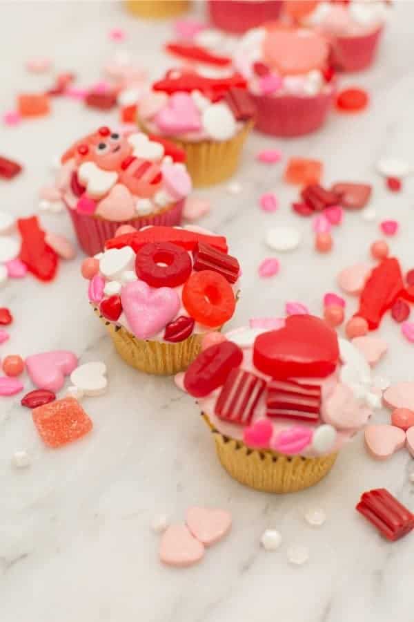 Candy Cupcakes For Valentines Day