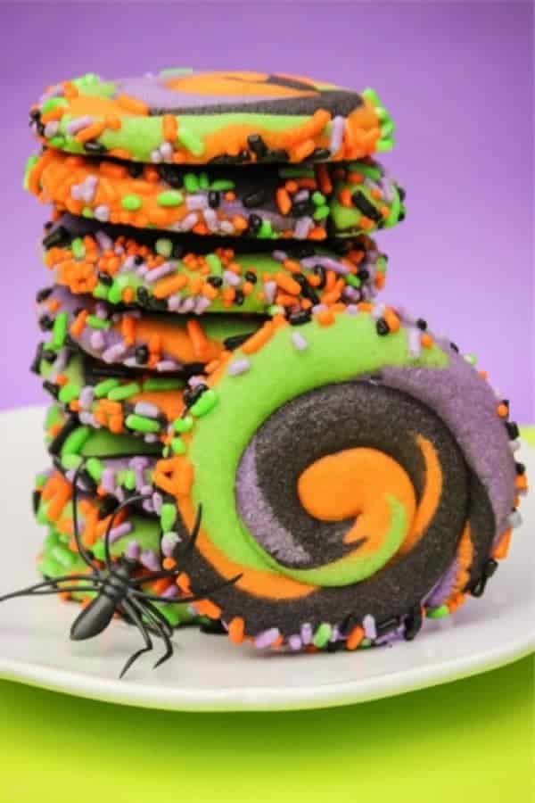 Pinwheel Halloween Sugar Cookies