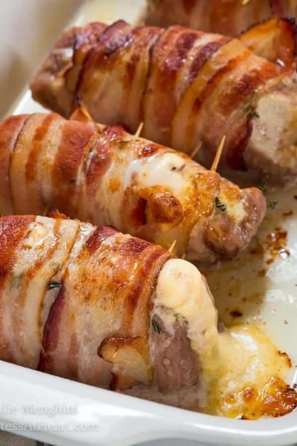 GOUDA CHEESE STUFFED PORK CHOPS WITH APPLE