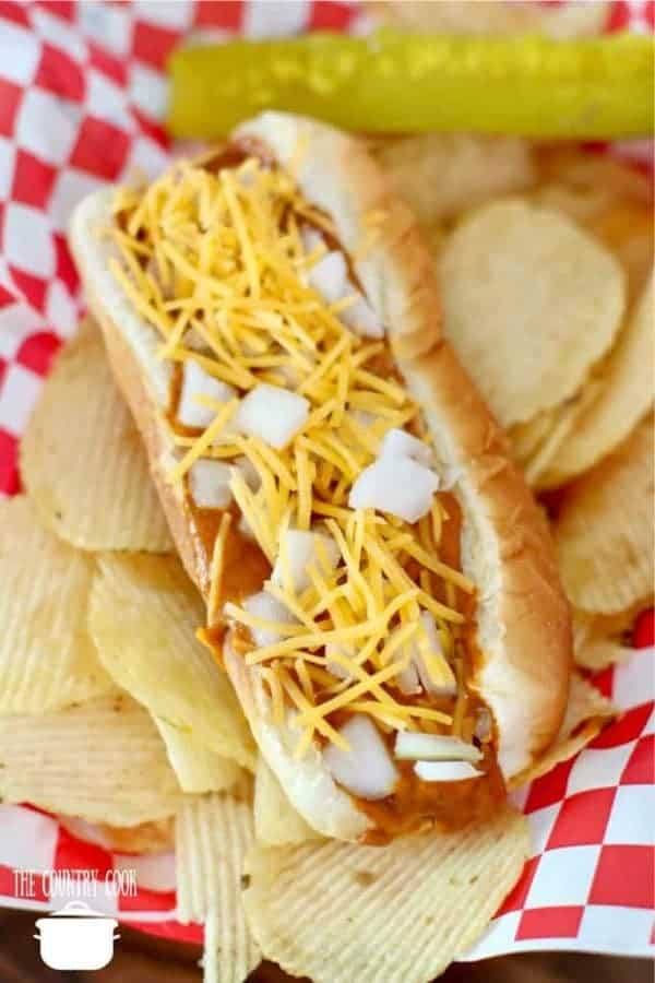 Crock Pot Chili Cheese Dogs