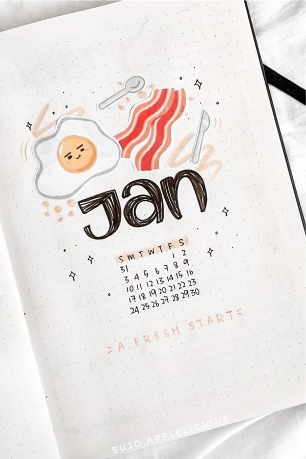 January Bujo Cover Page