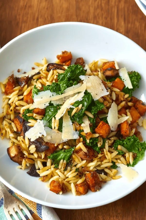 Orzo with Caramelized Fall Vegetables & Ginger