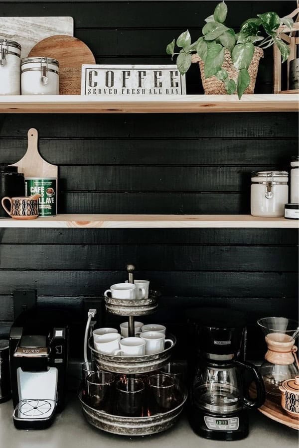 Dark Wood Coffee Station