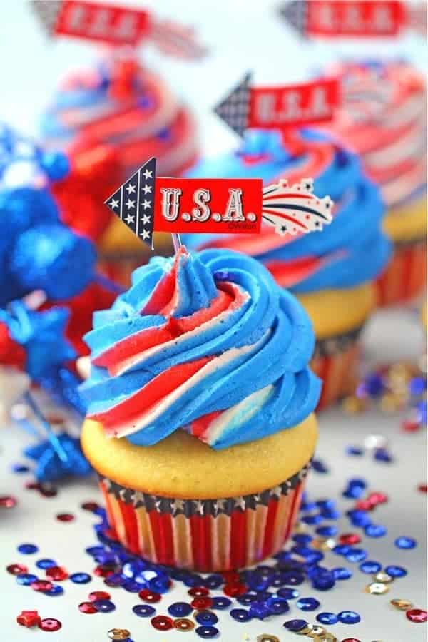 Red White and Blue Cupcakes