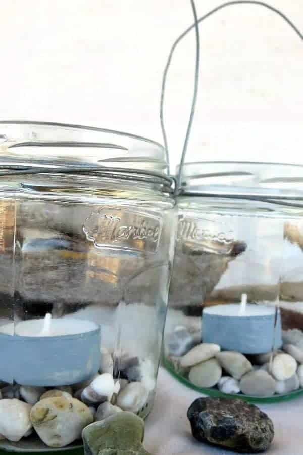 BEACH-INSPIRED MASON JAR LANTERNS