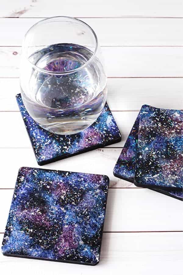 DIY Galaxy Coasters