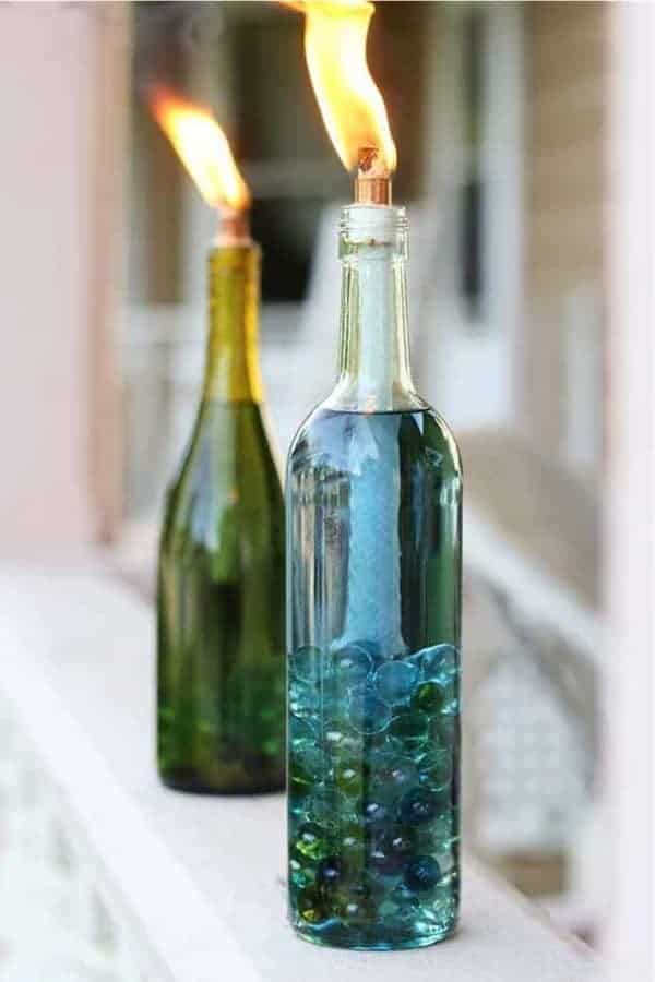 DIY Wine Bottle Citronella Candles