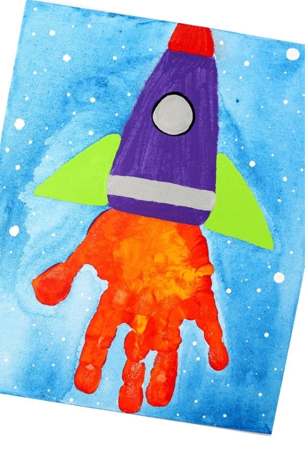 Handprint Art Space Rocket Craft