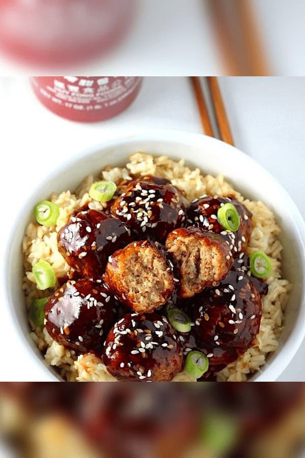 Sriracha Teriyaki Meatball Bowls