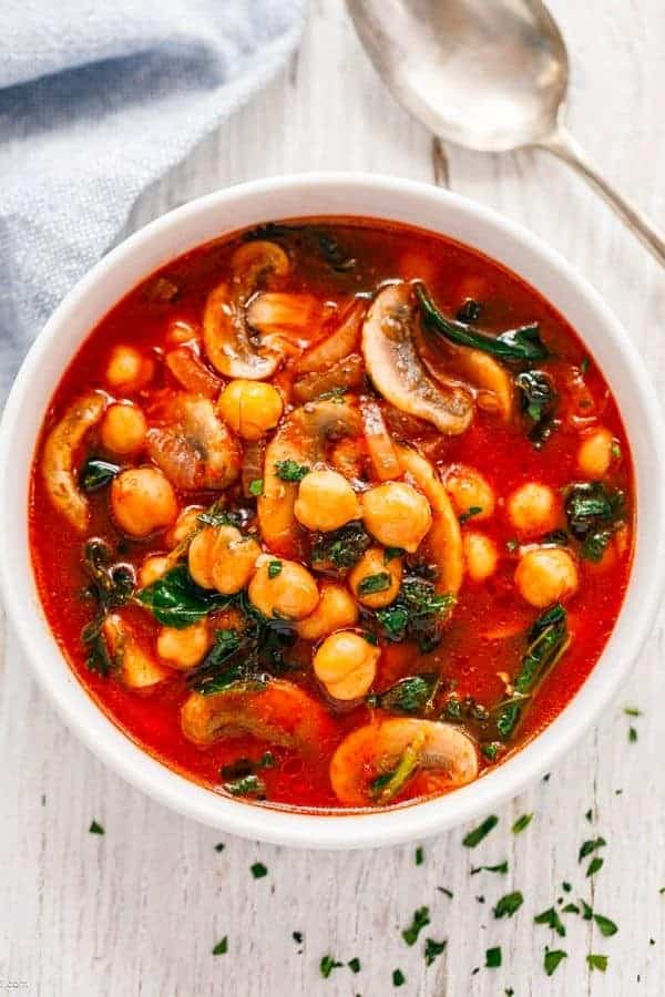 CHICKPEA KALE TOMATO SOUP