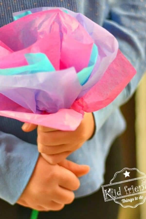 DIY Tissue Paper Flowers For Kids