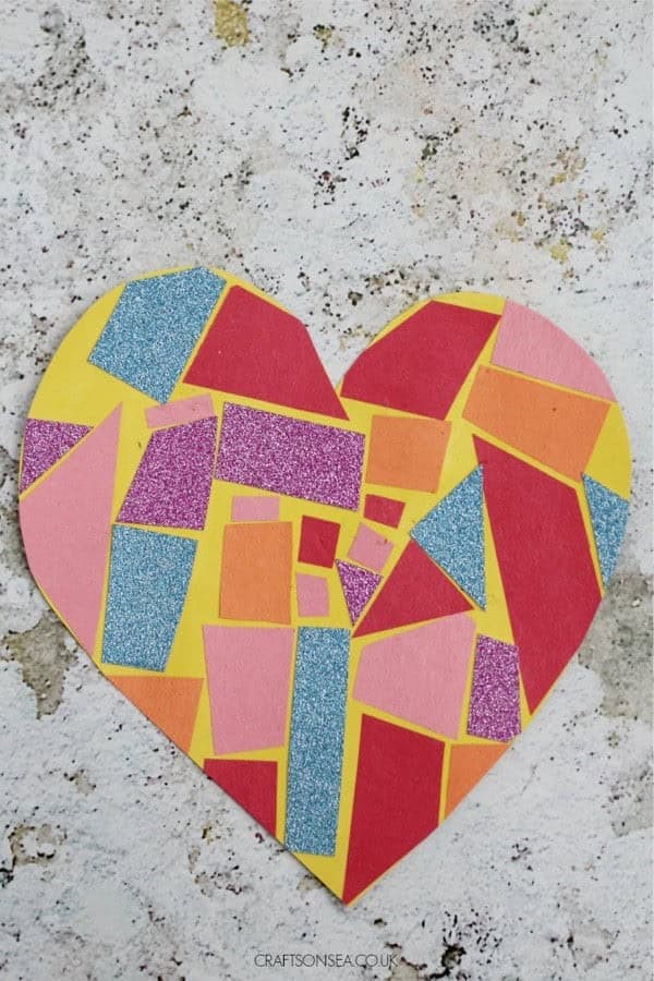 Easy Mosaic Heart Craft