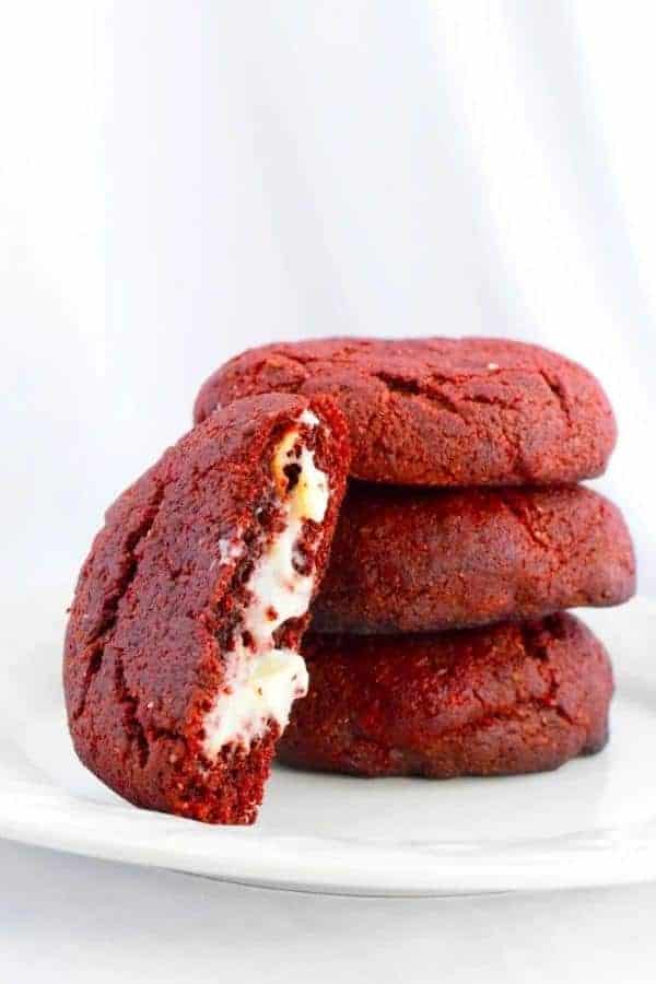 KETO CREAM CHEESE STUFFED RED VELVET COOKIES