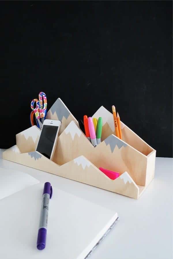 Homemade Mountain Desk Organizer