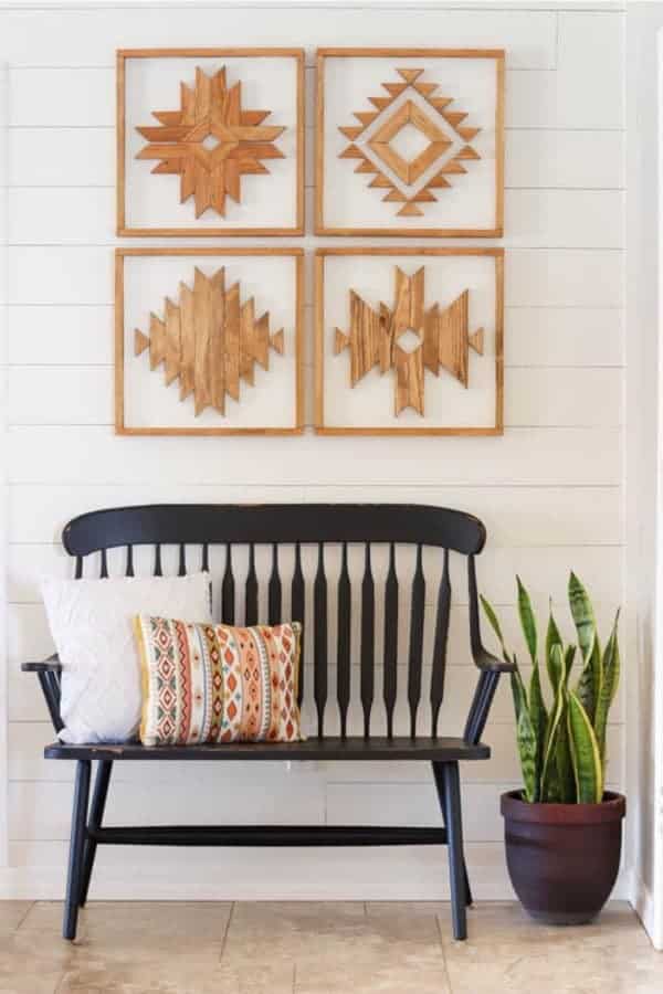 DIY Wooden Aztec Wall Art