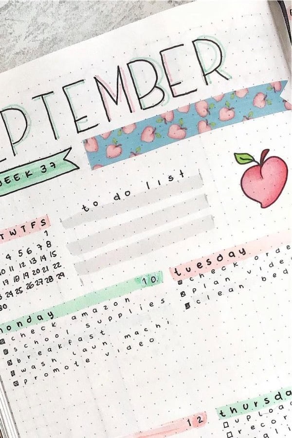 September Weekly Spread