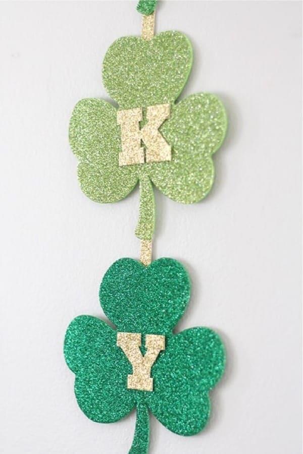 Glittery Lucky Shamrock Wall Hanging