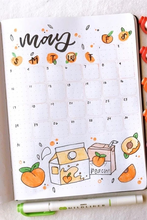 Single Page Monthly Spread