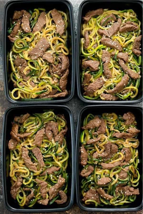 Garlic Beef Zucchini Noodles Meal Prep