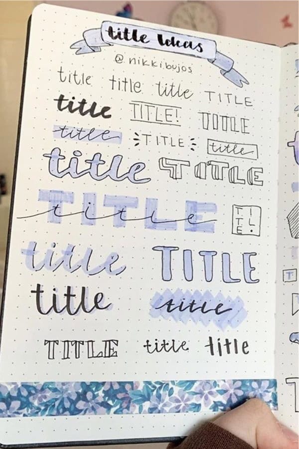 Title Inspo For Blue Bujo Theme