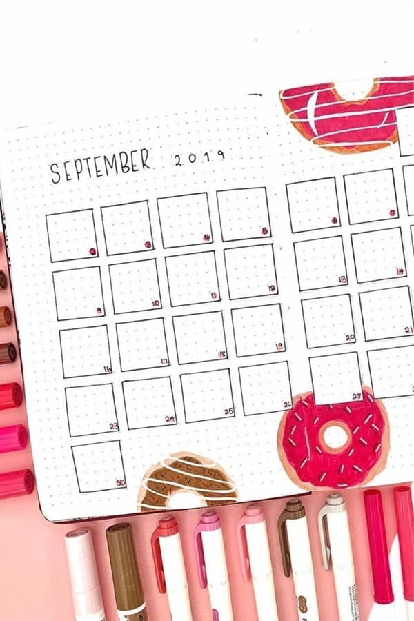 Donut Themed Monthly Spread