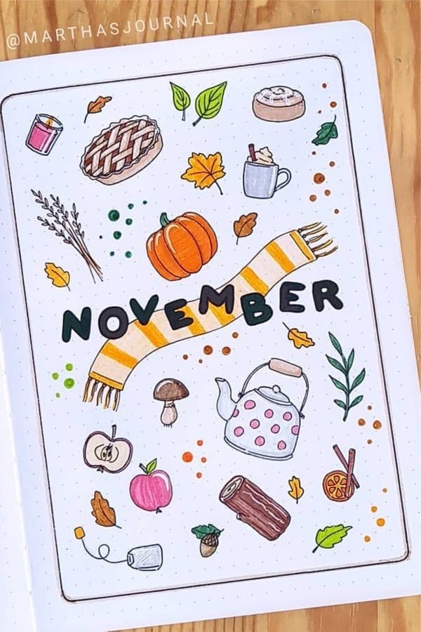 November Doodles For Bujo Cover Page