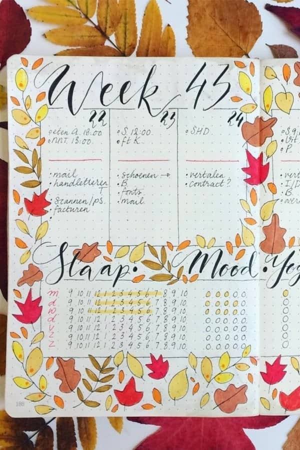 Leaf Theme Weekly Log