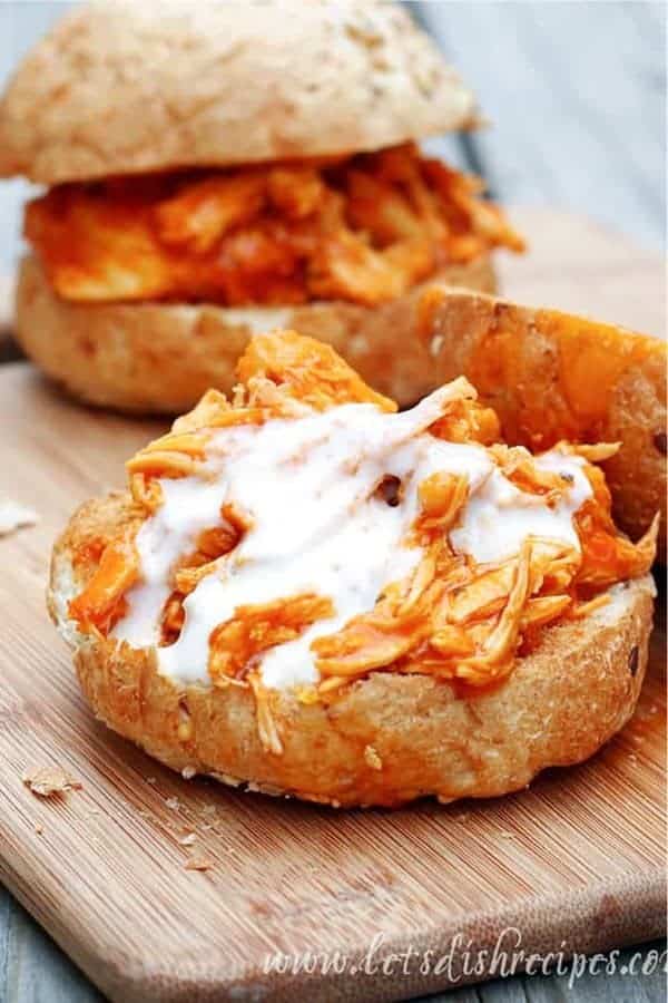 Shredded Buffalo Chicken Sandwiches