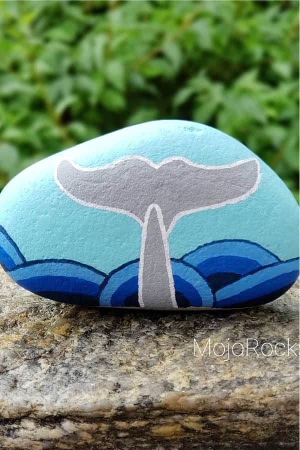 Whale Tale Painted Stone