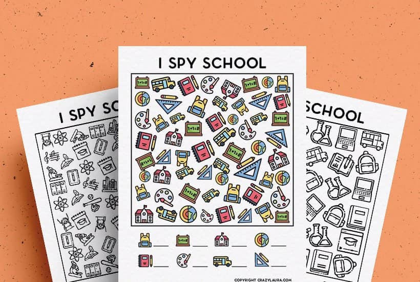 I Spy School Printable