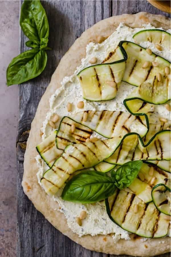 Grilled Zucchini & Whipped Feta Flat Bread