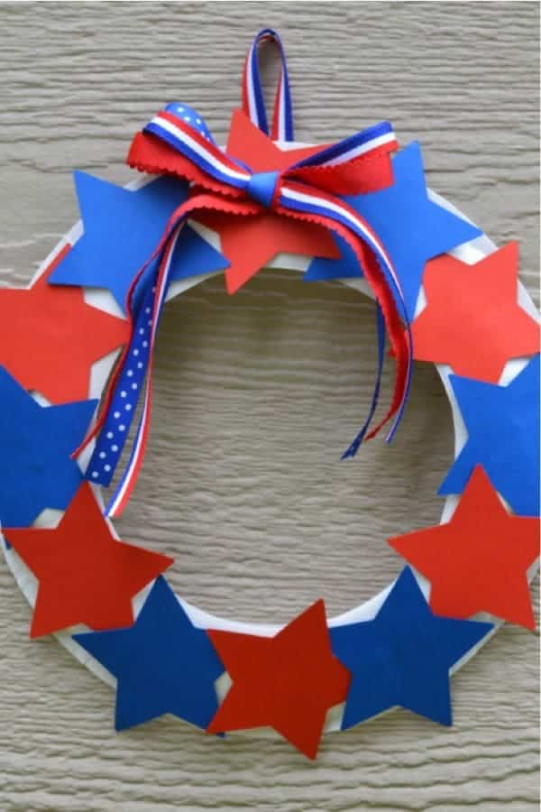 Patriotic Star Wreath Craft for Kids