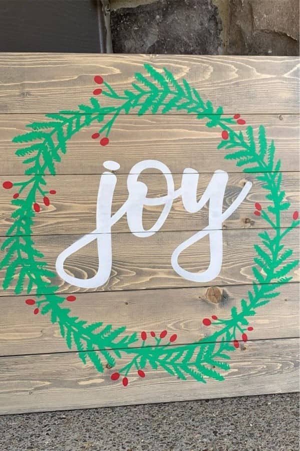 Christmas Wreath Wooden Wall Art