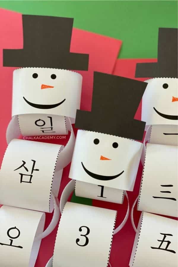 Paper Chain Snowman Christmas Countdown