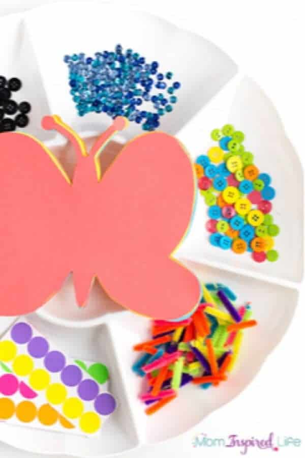 Decorate a Butterfly Collage Art Activity for Spring