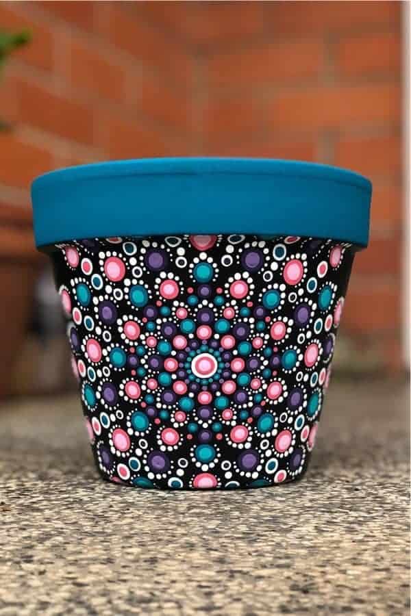 Dot Pattern Painted Planter