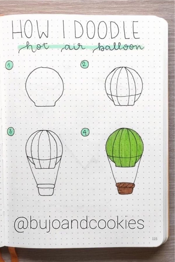 How To Doodle Hot Air Balloon