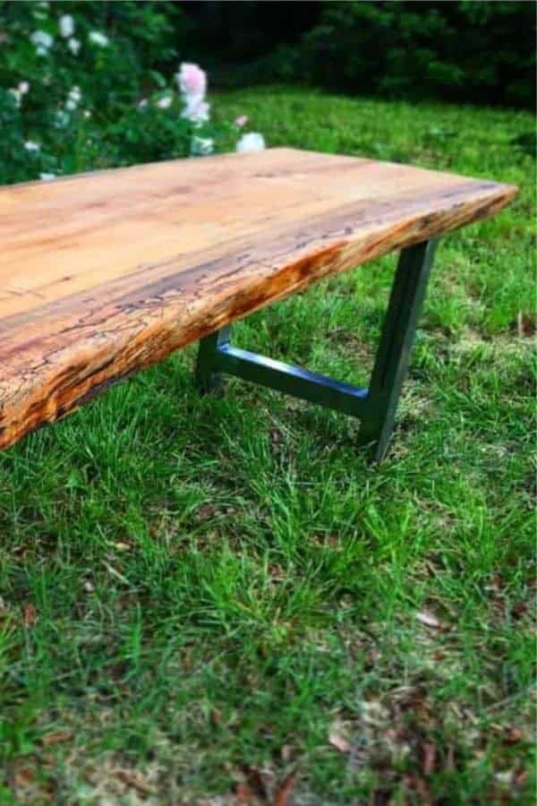 DIY Rustic Live Edge Wedding Bench