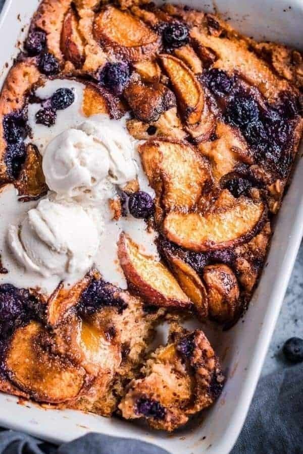 VEGAN BROWN BUTTER PEACH COBBLER