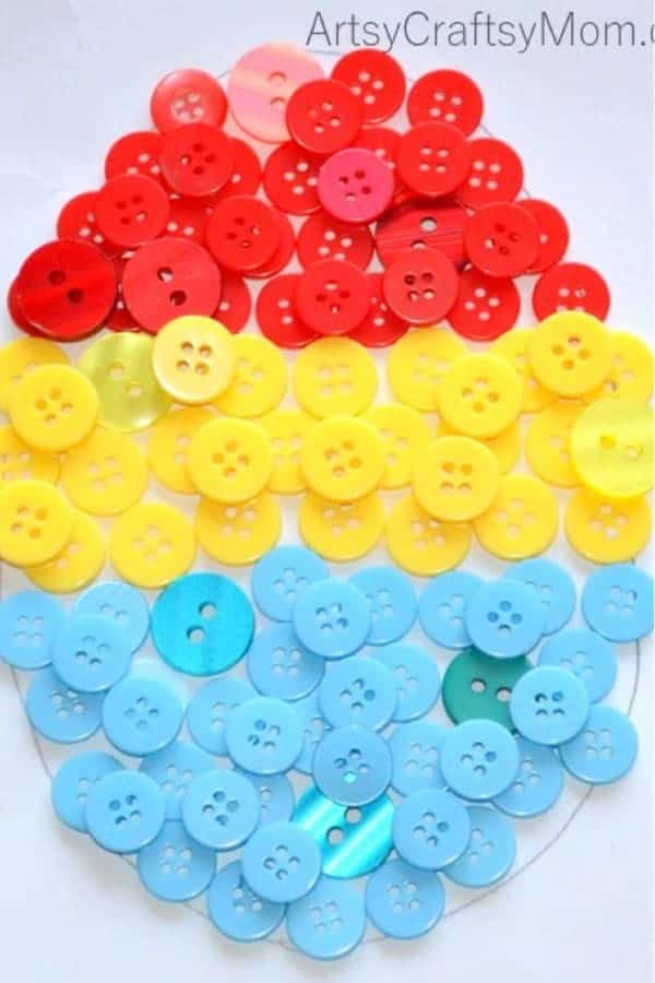 Easy Easter Egg Button Wall Art for Kids