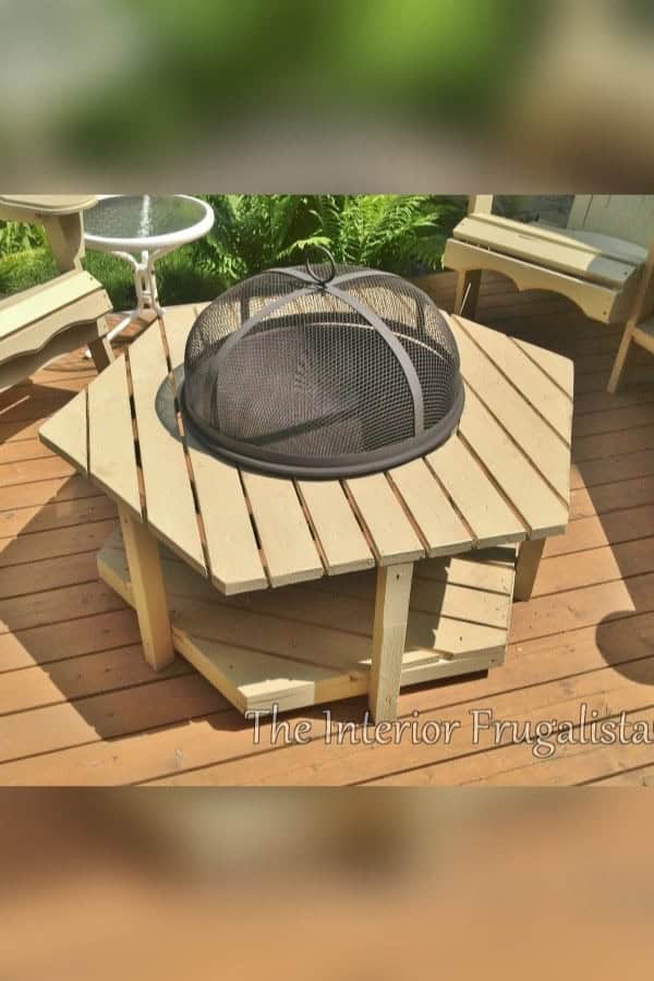 DIY ADIRONDACK FIRE BOWL TABLE