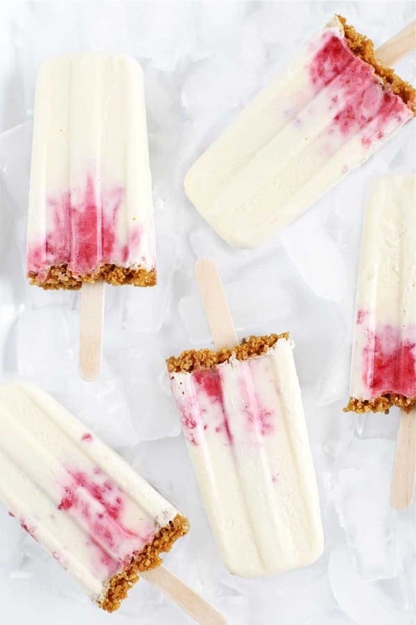 Italian Raspberry Cheesecake Popsicles