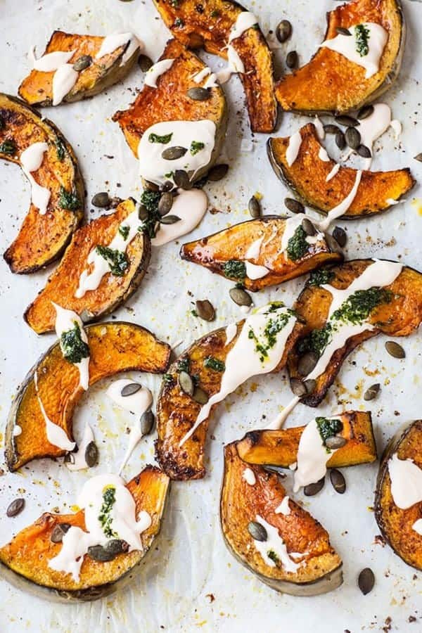 ROASTED PUMPKIN WITH CHILLI YOGURT SAUCE