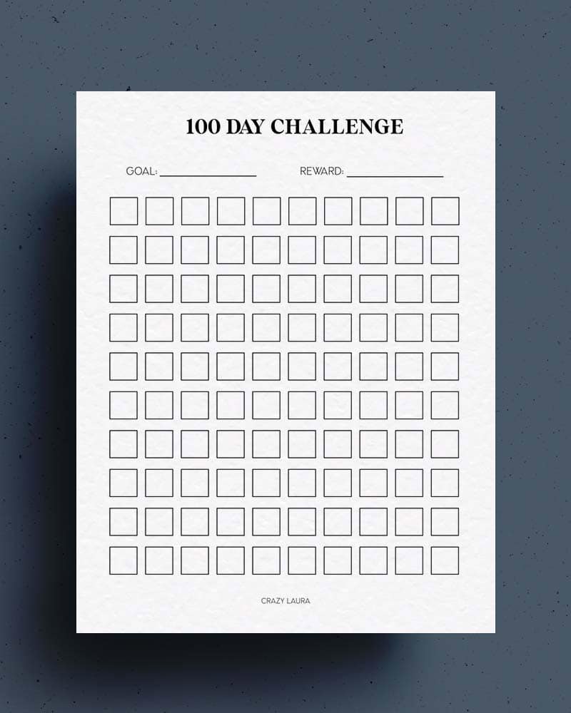 Simple 100 Day Challenge Tracker