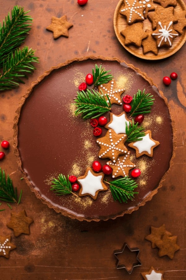 Gingerbread Amaretto Chocolate Tart