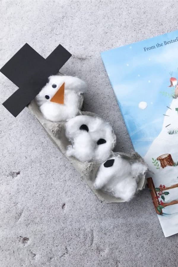 Easy Egg Carton Snowman