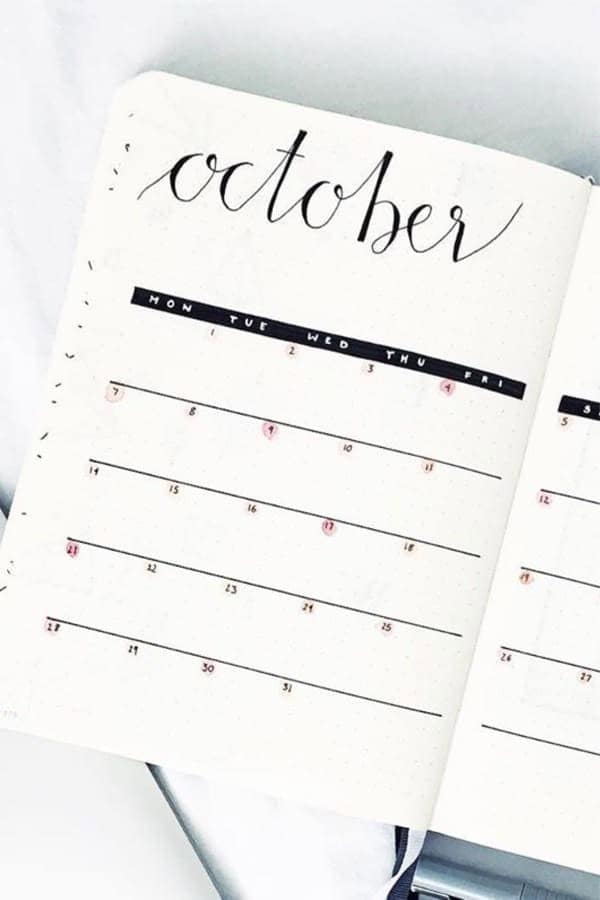 October Bujo Overview